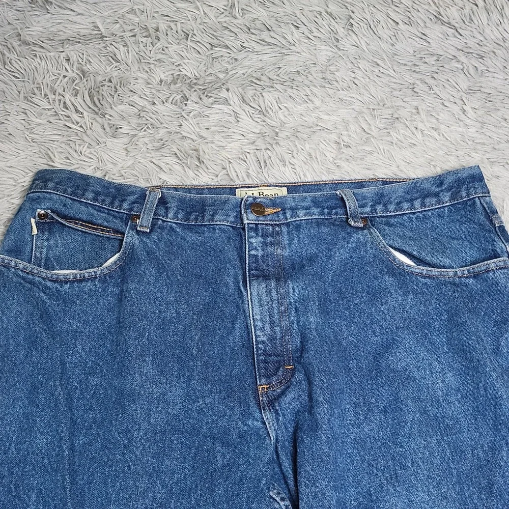 LL Bean Jeans Mens Size 40x32 Blue Cotton Relaxed Fit Denim Workwear Heavy L.L.